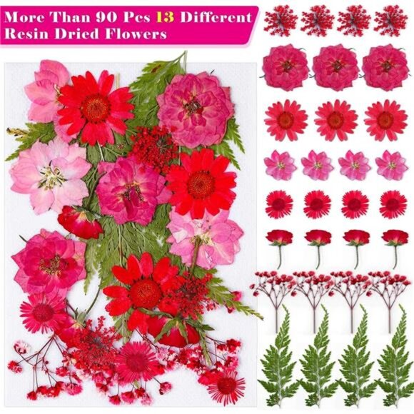 100Pcs Dried Pressed Flowers for Resin Crafts, Small Dried Flower Natural Herbs - Picture 4 of 8